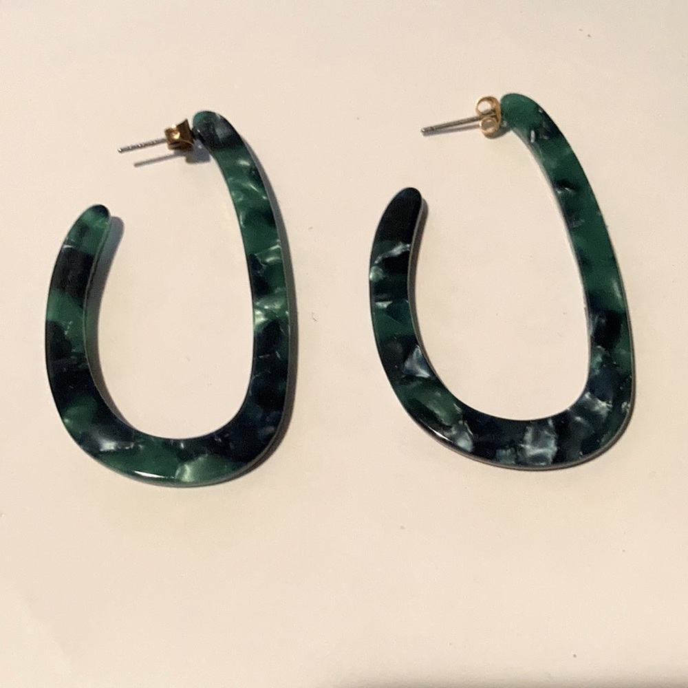 Acrylic Drop Hoop Earrings